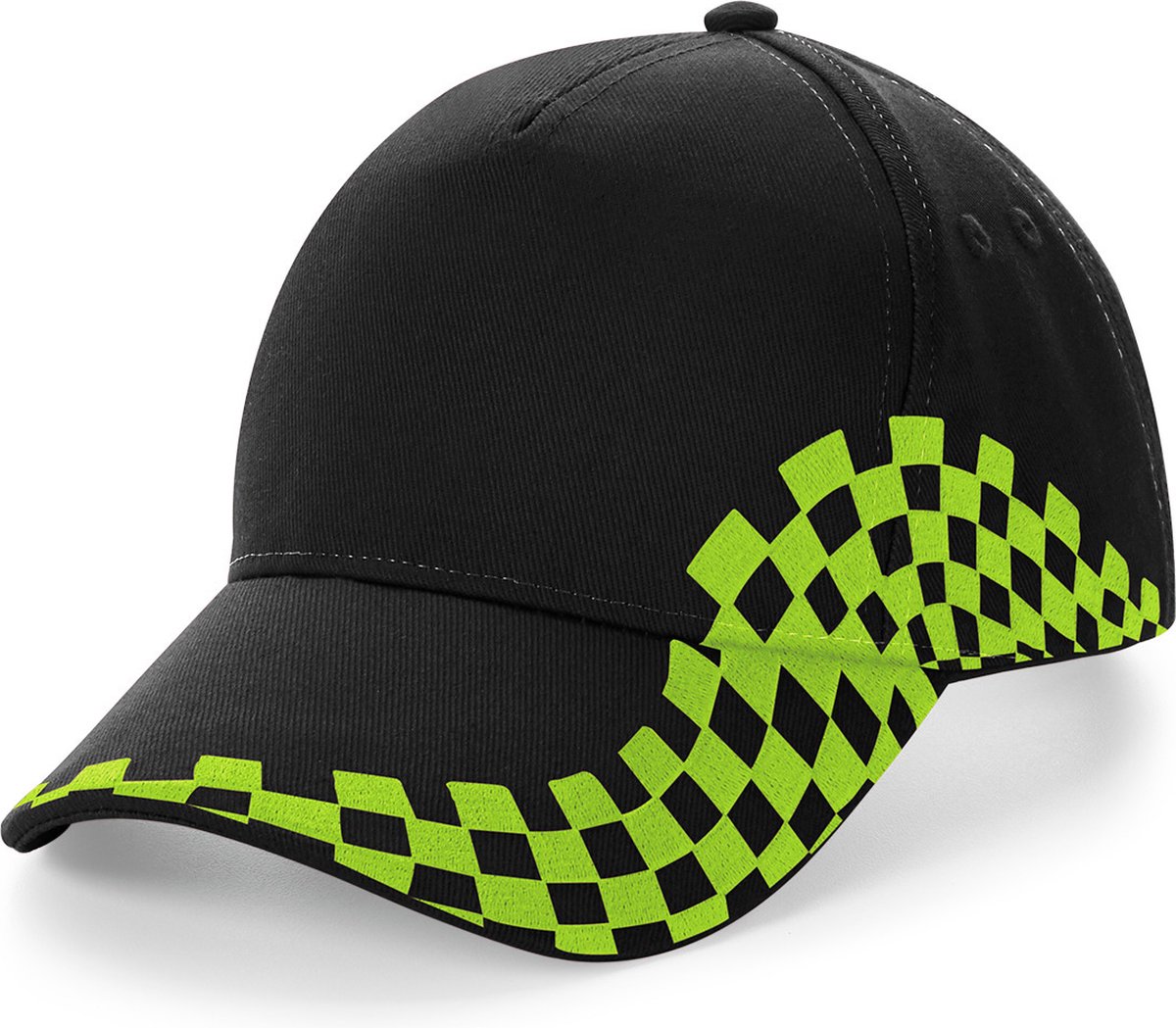Beechfield Grand Prix Cap B159 - Black / Lime Green - One size