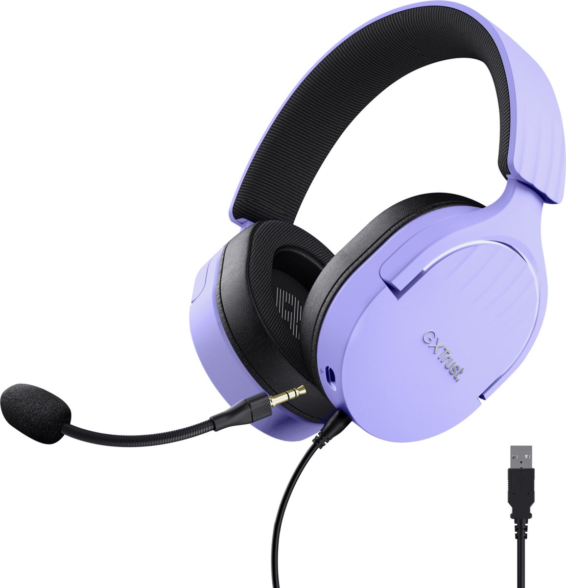 Trust GXT 490P Fayzo - Gaming Headset - 7.1 surround sound - geschikt voor PC/PS4/PS5 - USB - RGB verlichting - Paars