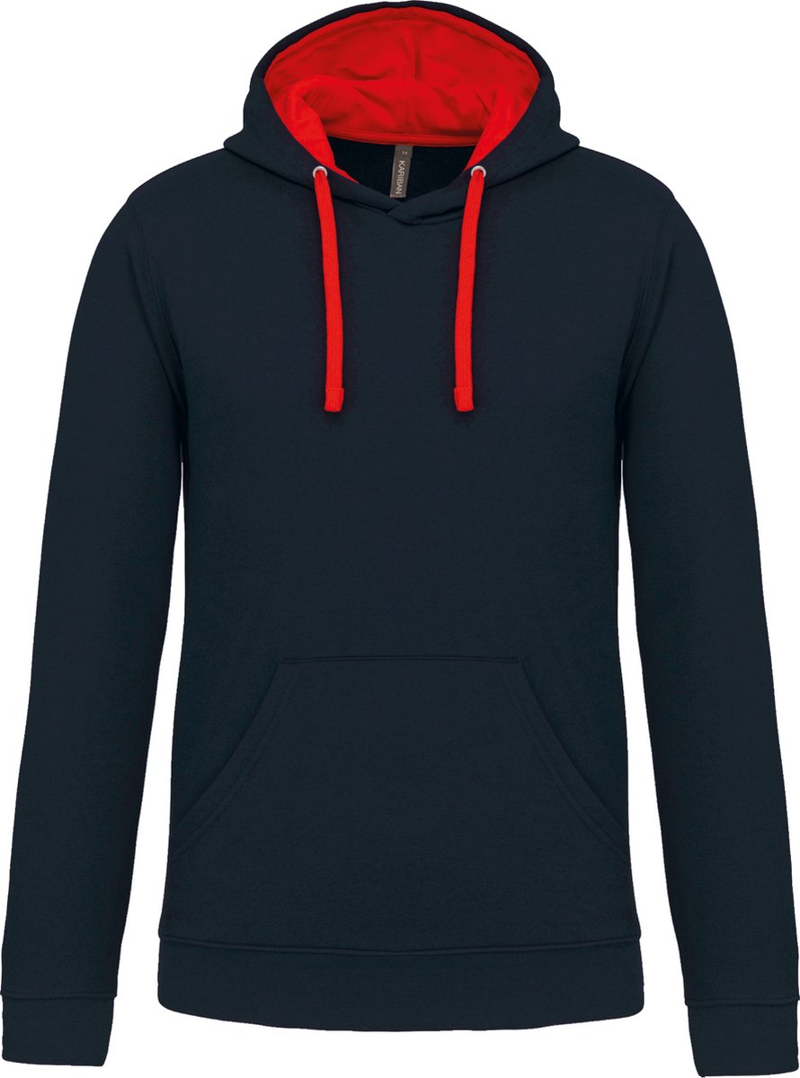 Kariban Hooded sweater met contrasterde capuchon K446 - NAVY / RED - 4XL