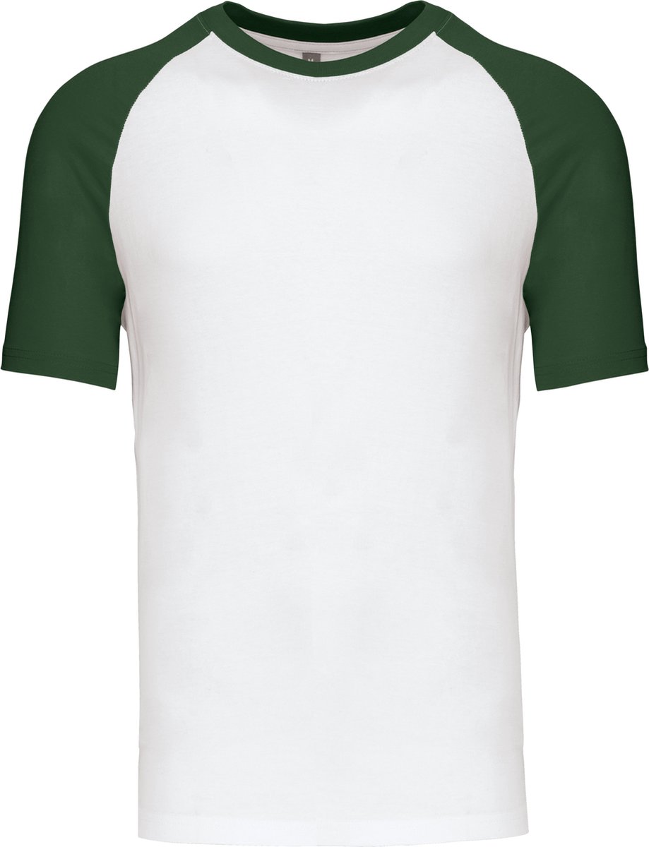 Kariban Baseball - Tweekleurig t-shirt K330 - White / Forest Green - M