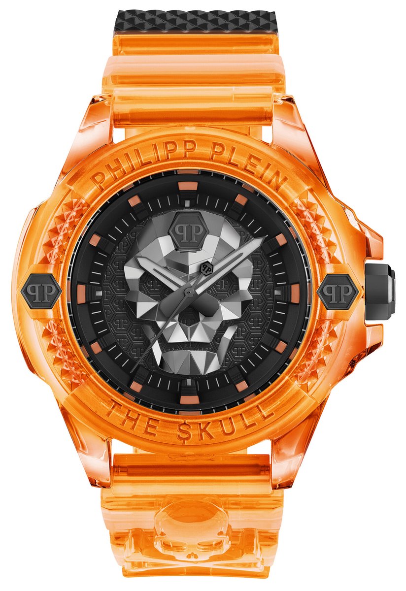 Philipp Plein The $Kull Scuba Duba Edition PWWAA0824 Horloge - Kunststof - Oranje - Ø 44 mm