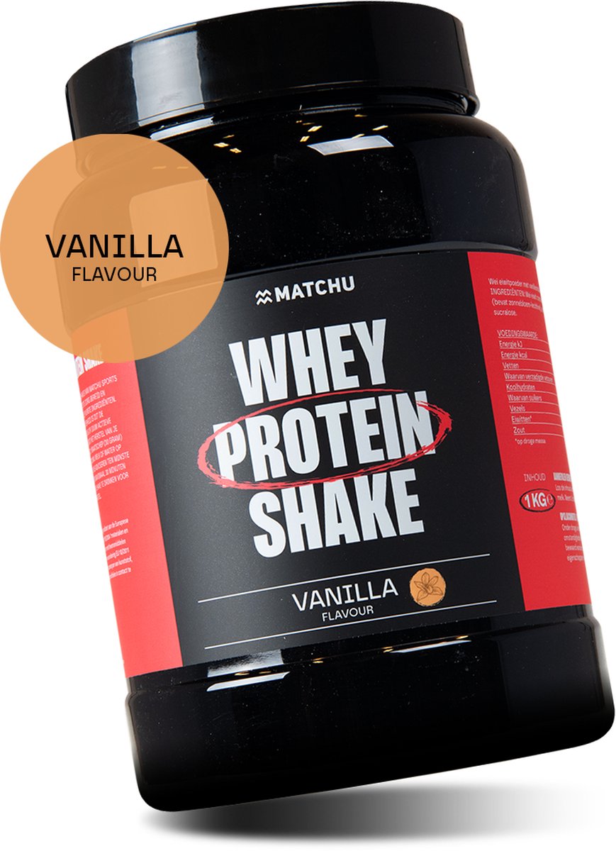 Goedkoopste Matchu Sports - Proteïne poeder Vanille - Eiwitshake - Whey protein - Vanille - 1 kg - 35 porties