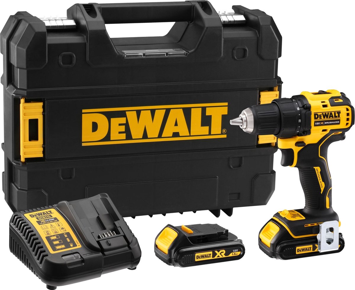 DeWALT DCD708S2T Compacte accu schroefboormachine 18V XR 1.5Ah in TSTAK