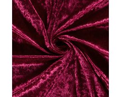 Bordeaux rode velours stof - Velours de Panne / Crushed Velvet Stof - Wijn Rood 018 - 1 Meter