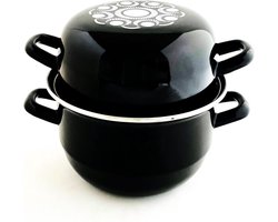 Mosselpan,Mosselpan met zeeuwse knoop, Zeeuwse mosselpan, Mosselpot met zeeuwse knoop, Kookpan, Mosselpan 18 cm