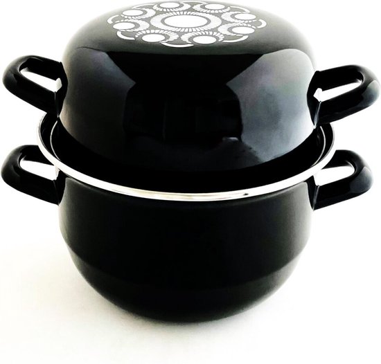 Mosselpan,Mosselpan met zeeuwse knoop, Zeeuwse mosselpan, Mosselpot met zeeuwse knoop, Kookpan, Mosselpan 18 cm