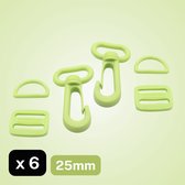 20 Stuks Karabijnhaken voor Tassen, Metalen Schuifgesp, Tassenaccessoires om te Naaien, Karabijnhaken met Draaischarnier D-ringen, Draaibare Karabijnhaken, voor Tassen, Hondenriemen, Handwerk