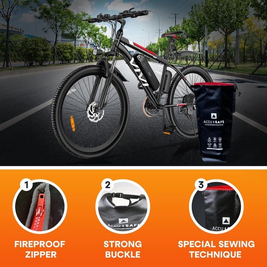 Zilchx Ebike accutas, vuurvaste accutas tot 2100 °C, 8 lagen brandbeveiligingsbox, waterdicht, explosiebestendig, Lipo-veilige tas, voor opladen en transporteren, magazijn, 51 x 16 x 16 cm, 2 stuks