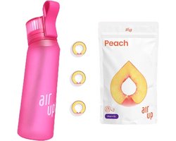 foto van Air Up Drinkfles Classic - Roze - 650 ml - Starterskit - Inclusief 3 Pods - 3x Perzik
