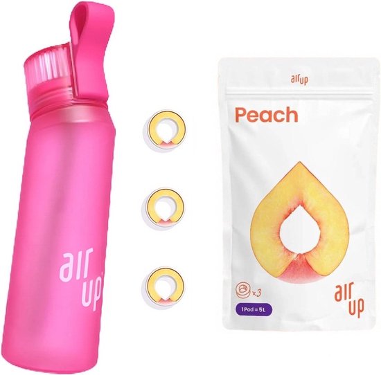 Air Up Drinkfles Classic - Roze - 650 ml - Starterskit - Inclusief 3 Pods - 3x Perzik