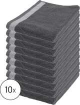Byrklund Set Donker Grijs - 10x Keukendoek 50x50cm