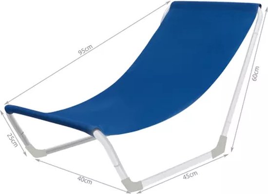 Strandstoelen - 2 Stuks - Blauw - Strandstoel met Opbergtas - Strandstoel Opvouwbaar - Inklapbaar - Strandstoeltje - Strandstoelen - Kampeerstoel - Visstoel van Merkloos — afbeelding 5