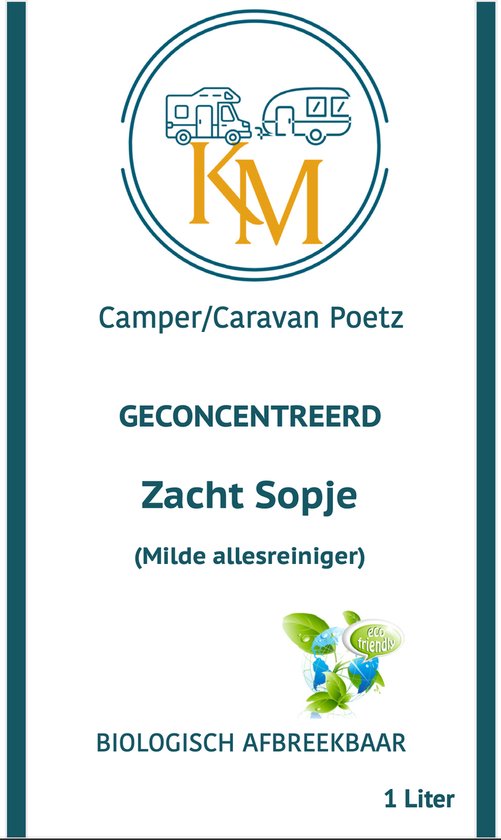 KM Camper/Caravan Poetz- Zacht Sopje - Alles reiniger- Biologisch Afbreekbaar - Caravan schoonmaakmiddel - Camper schoonmaakmiddelen - Schoonmaakmiddel ecologisch van Merkloos — afbeelding 2