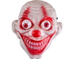 Masker Scary Clown met bewegende ogen - PVC - Volwassenen - uitpuilende ogen - Creepy horror spooktocht halloween griezel doodskop festival