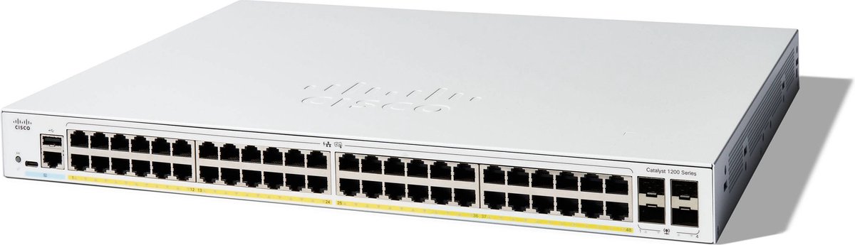 Cisco C1200-48P-4G - Netwerkswitch - Managed - Power over Ethernet (PoE) - Wit