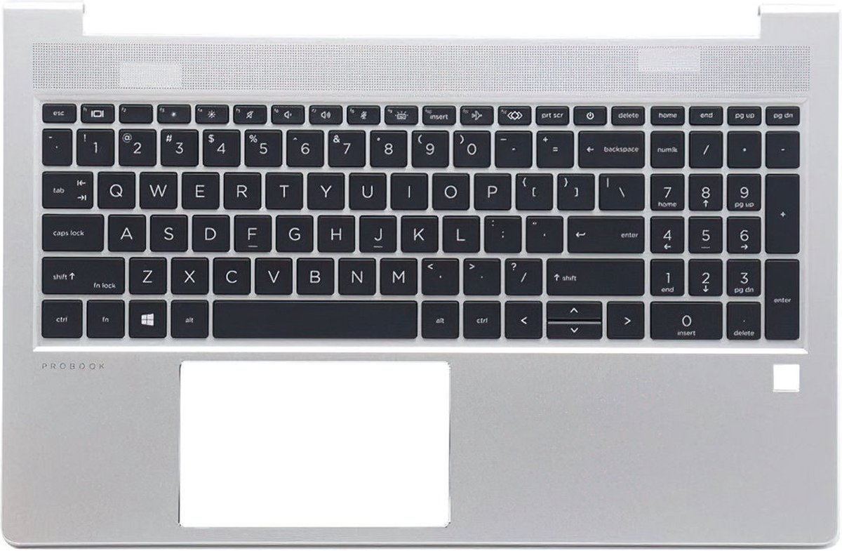 Topcover / palmrest incl. backlit keyboard geschikt voor M21742-001 (US/NL Qwerty)