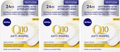 NIVEA Q10 Dagcrème Anti-Rimpel SPF 15 - 3 x 50 ml - Voordeelverpakking