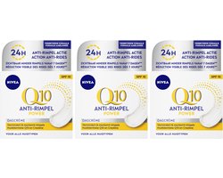 NIVEA Q10 Dagcrème Anti-Rimpel SPF 15 - 3 x 50 ml - Voordeelverpakking