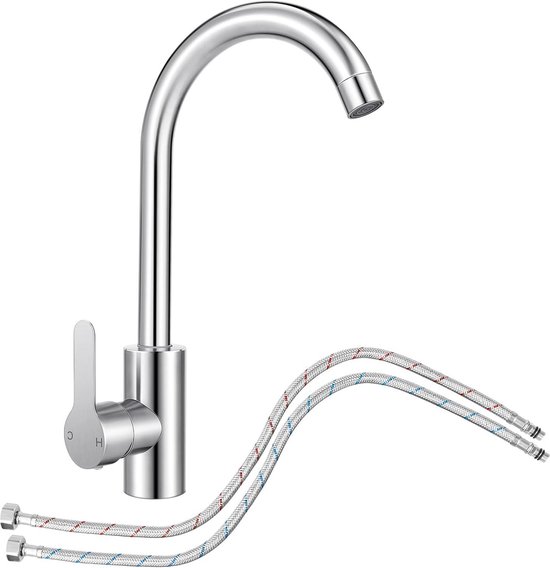 3-weg keukenkraan, uittrekbaar, 360° draaibare kraan, 3-in-1 mengkraan met waterfilter, 2-hendel-spoelbakmengkraan, drinkkraan