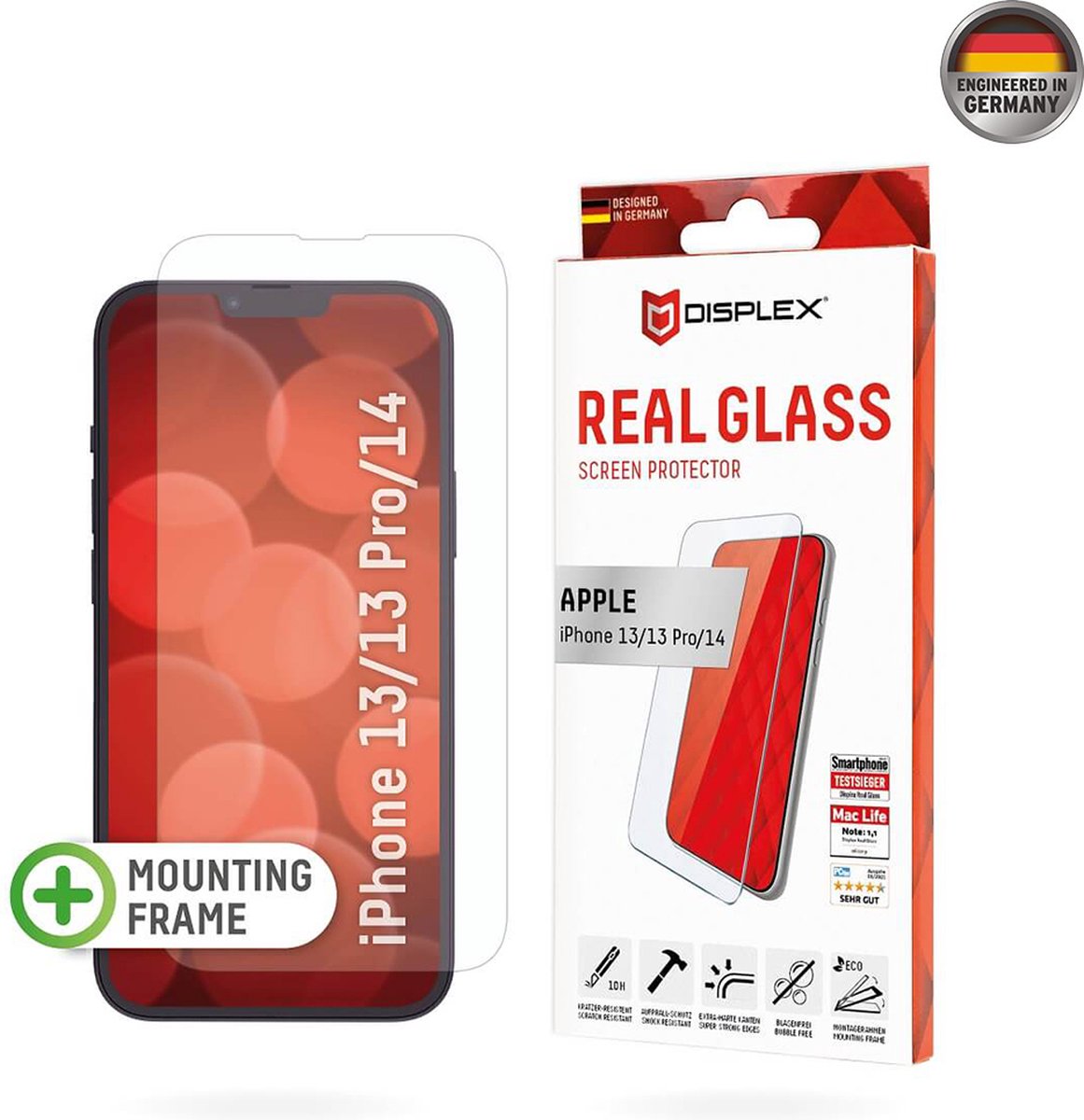 Displex Real Glass Screenprotector geschikt voor iPhone 14 - Transparant