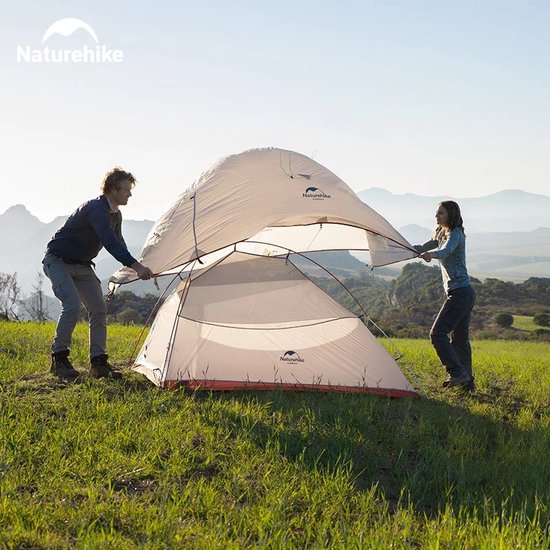 Tent - Lichtgewicht tent - Kampeertent - 2 persoons - Incl. grondzeil - Nylon - Outdoor - Waterdicht - Hiking - Wandelen — afbeelding 2