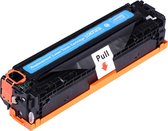 Cyaan "Replacement Laser Toner Cartridge LCHCF381A" "Pull" toner cartridge met oranje frame.