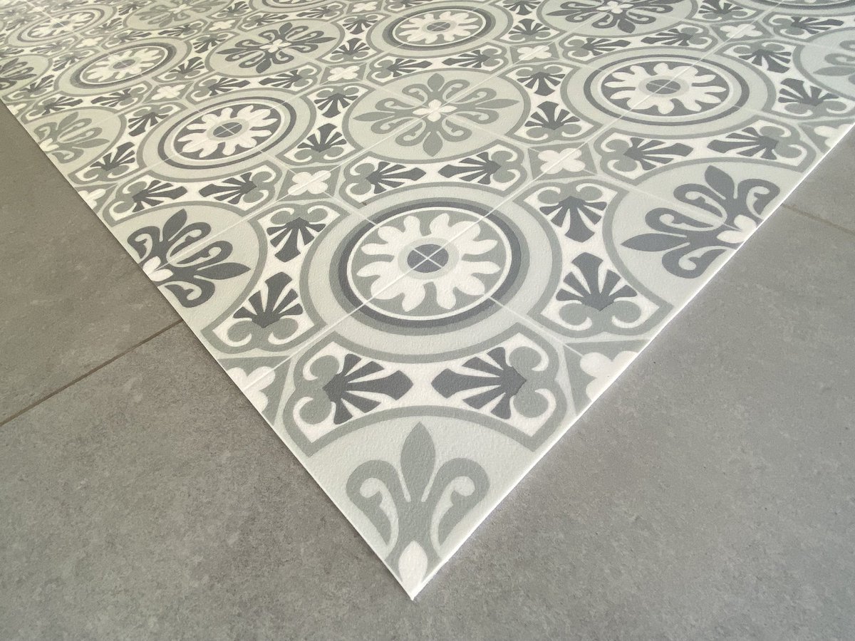 JYG BEVERE Vinyl Keukenloper – Grijs-Ecru – 60 x 500 cm Grijs - Ecru