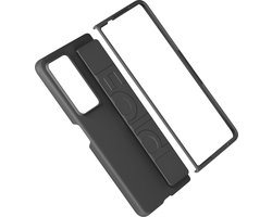 Avizar Cover Geschikt voor Honor Magic V2 Semi stijve Soft Touch Strap Uitschuifbaar, Zwart