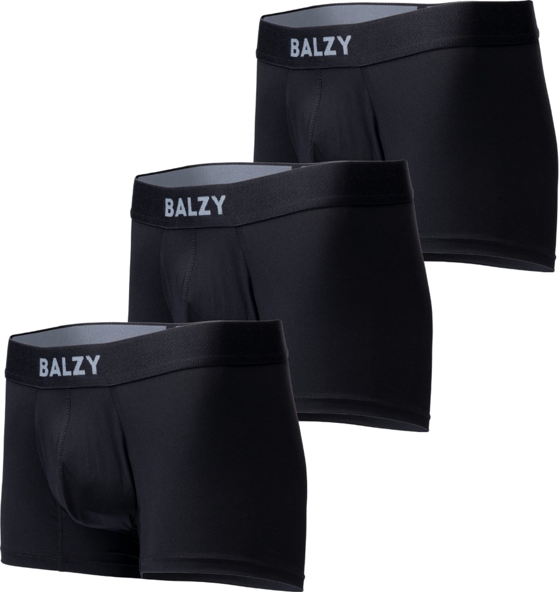 BALZY® Boxers - Premium fit boxershort voor heren - 3-pack - Zwart