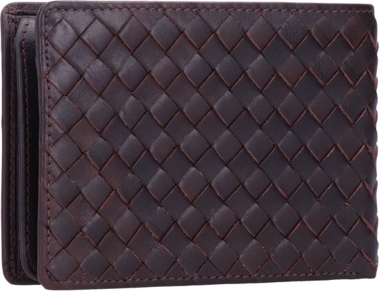 mano Cuir Porte-monnaie Don Luca Coin Wallet with Flap Dark Brown Marron foncé