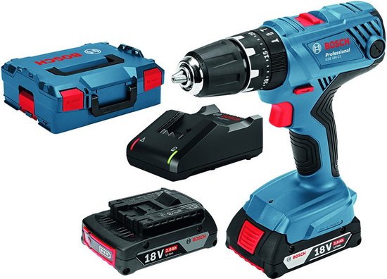 Bosch Professional GSB 18V-21 Accu klop-/schroefboormachine 18V 2.0Ah (2x) in L-Case – 06019H1109