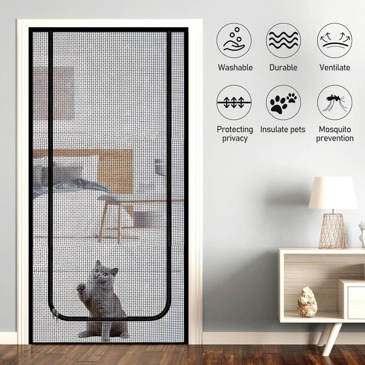 Kattennet voor balkon, kat, mesh, huisdieren, scherm, deur