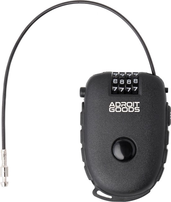 AdroitGoods Câble antivol/antivol à fil 80 cm - Antivol pour snowboard - Antivol pour ski - Antivol à combinaison - Zwart