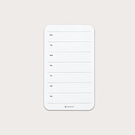 Greenstory - tableau blanc collant - Semaine du tableau de planification