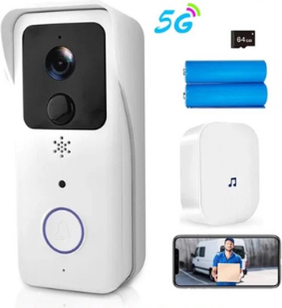 Draadloze WiFi videodeurbel met bel - 1080P HD - Slimme - Draadloze - €99,95