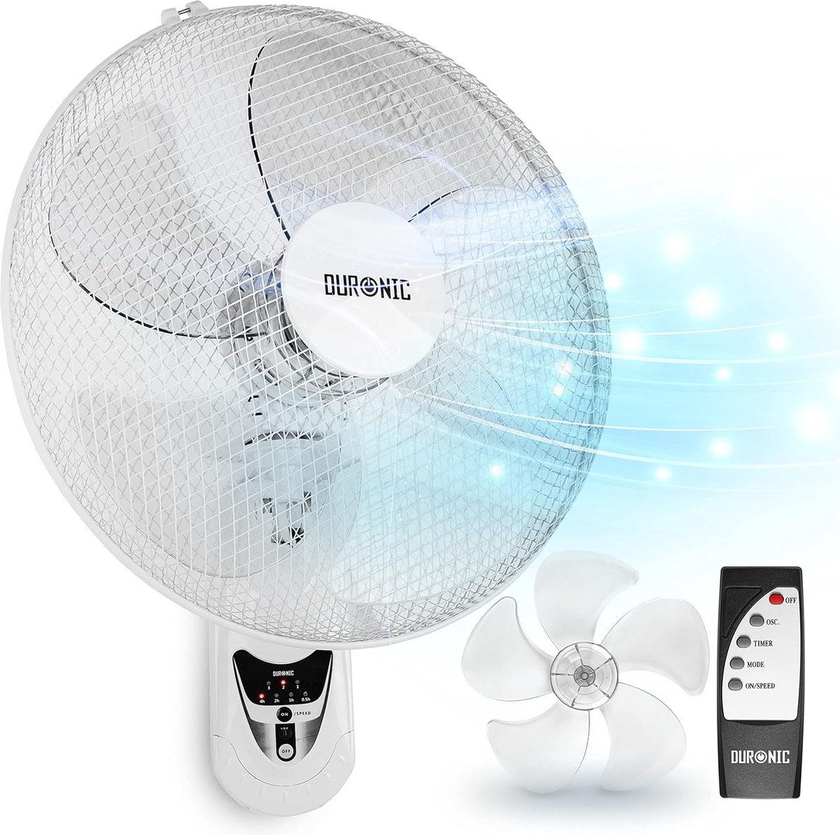 Duronic FN55 WE Wandventilator, 60 W, 5 lichten, 40 cm