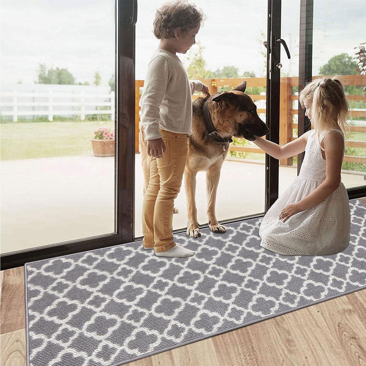 Set Van 2 Antislip Keukenmatten En Vloerkleden , Wasbare Rubberen Mat Deurmatloper Microvezeltapijtset