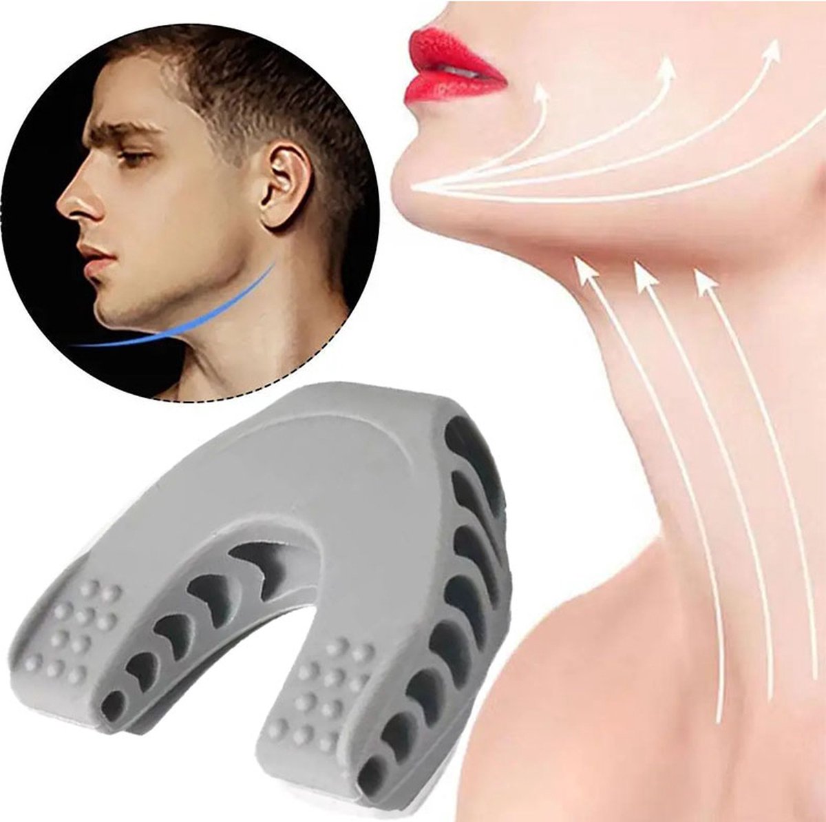 Kaaktrainer 22kg voor Mannen en Vrouwen - Silicone Jawline Trainer voor Onderkin, Gezichtsspiertrainer voor Kin, Lippen, en Jukbeenderen - Multifunctionele Gezichtssport - Hometrainer