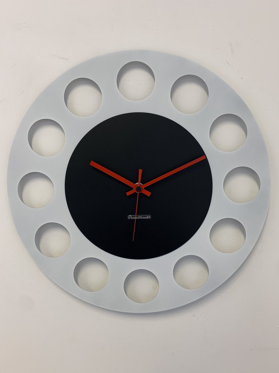 ChantalBrandO Wandklok OLYMPIA Black & White XL Modern Design