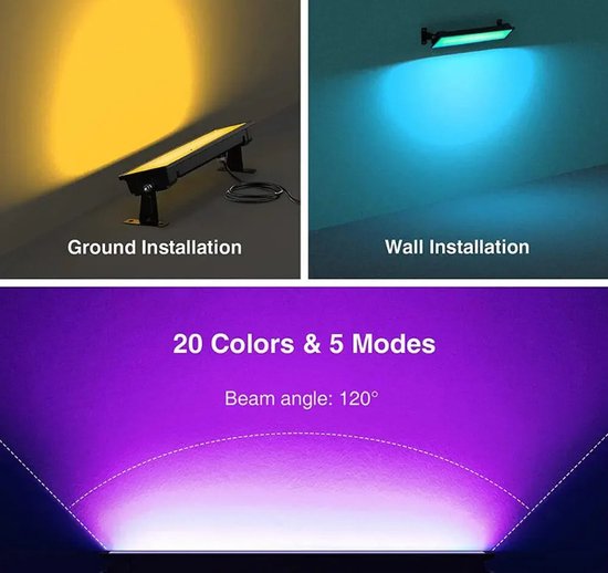 Foto: Blacklight met rgb kleuren 48w afstandbediening uv licht met verschillende kleuren led wash wall light met automatische stand