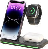 Chargeur sans fil Rolio 3-en-1 - Station de charge sans fil 15W - Convient pour iPhone, Apple Watch, Airpods - Chargeur - Universel - iPhone, Samsung & Android et plus
