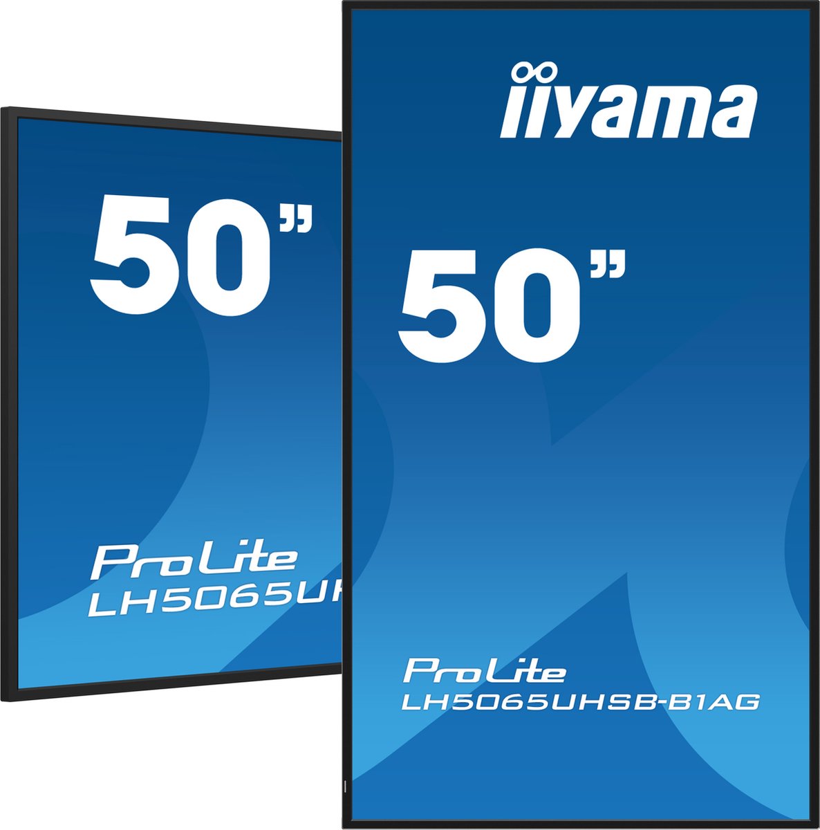 iiyama ProLite LH5065UHSB-B1AG public display HDMI, DisplayPort, LAN, Audio, USB, WiFi, Android