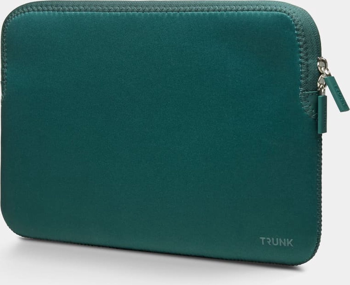 Trunk Neoprene Sleeve MacBook Pro/Air/Neo 13 – Duurzame Neopreenmix – Zacht en Pluchen Interieur – Wasbaar in Machine op 30 Graden - Groen