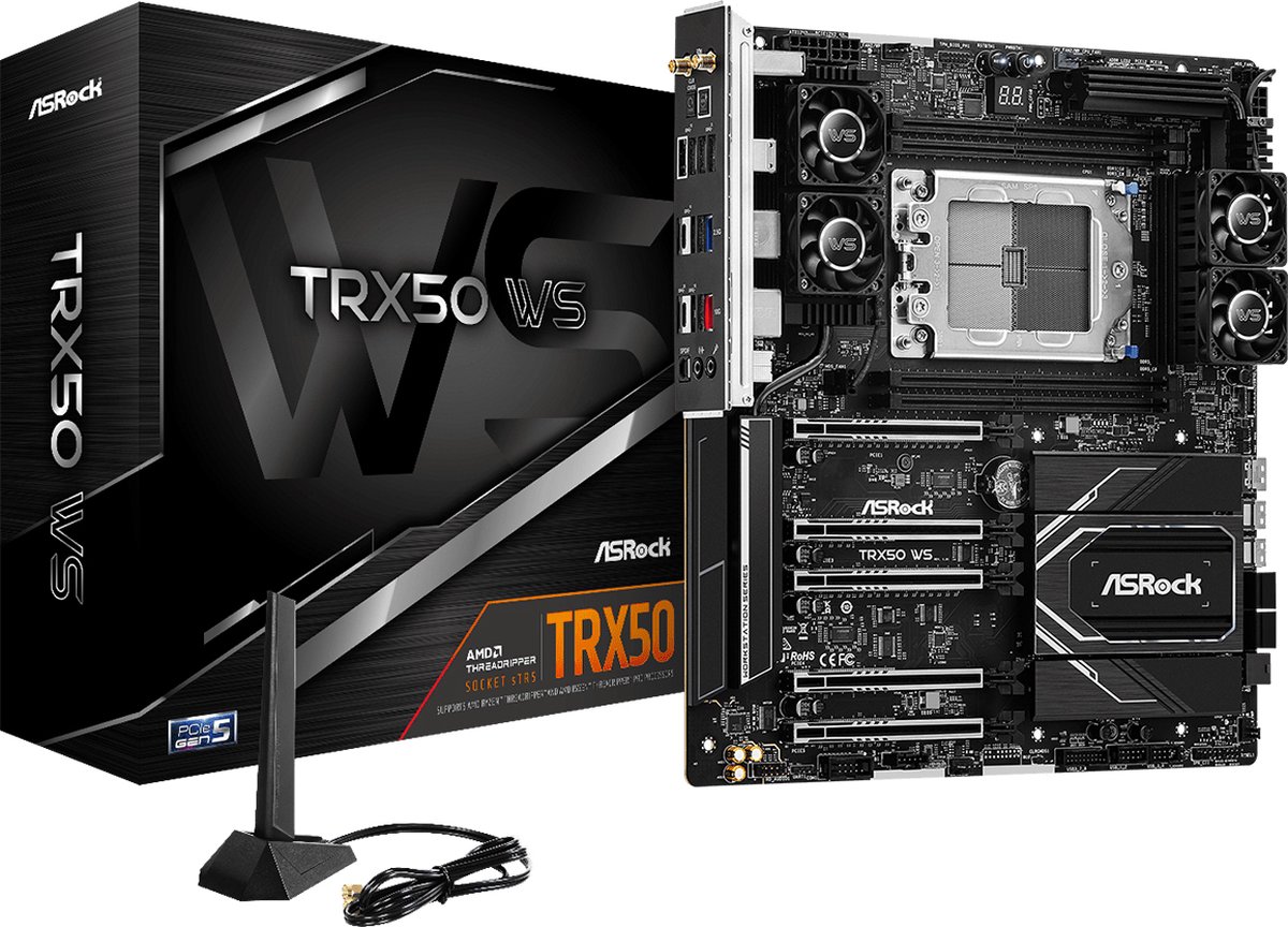 Asrock TRX50 WS AMD TRX50 Socket sTR5 Verlengd ATX