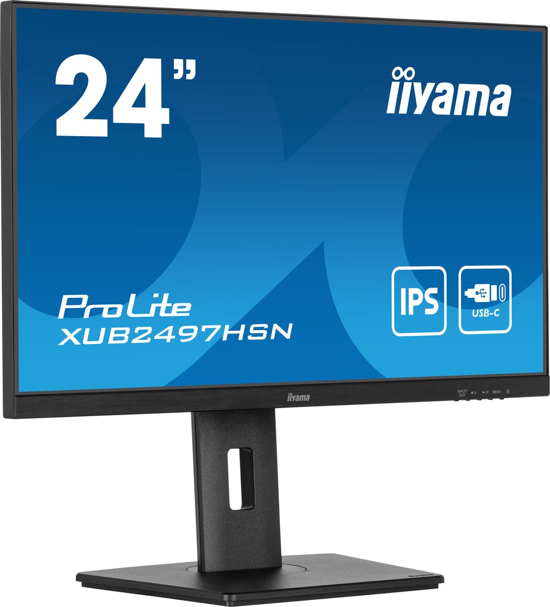 iiyama ProLite XUB2497HSN-B1 - 24 Inch - IPS - Full HD - USB-C Dock - In hoogte verstelbaar