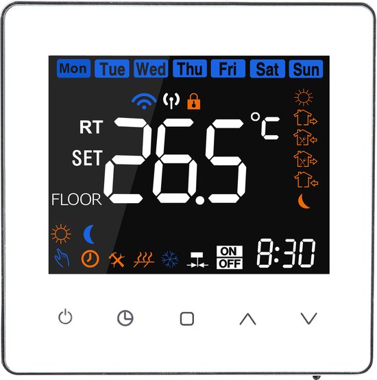 Foto: Helios 640 combi wifi tuya thermostaat voor infrarood panelen en elektrische vloerverwarming 16a wit