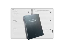 Schoolagenda 2024-2025 - 19 Augustus t/m 19 Juli agenda - A5 - Harde plastic kaft - Maand/Week agenda - Urenplanner - Cijferlijst - Roosterplanner - Inclusief Feestdagen - Zwarte Spiraalbinding