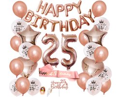 Joya Party® 25 Jaar Verjaardag Versiering | Roségoud | Versiering Verjaardag | Feestversiering | Feestpakketten | Feestversiering Pakketten