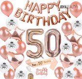 Joya Party® 50 Jaar Verjaardag Versiering | Roségoud | Versiering Verjaardag | Feestversiering | Feestpakketten | Feestversiering Pakketten