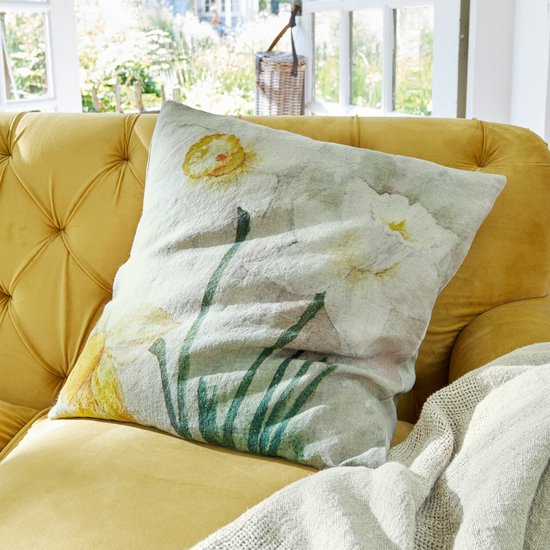 LOBERON Housse de coussin Misapina jaune